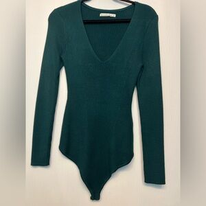 Abercrombie & Fitch Green Sweater Bodysuit